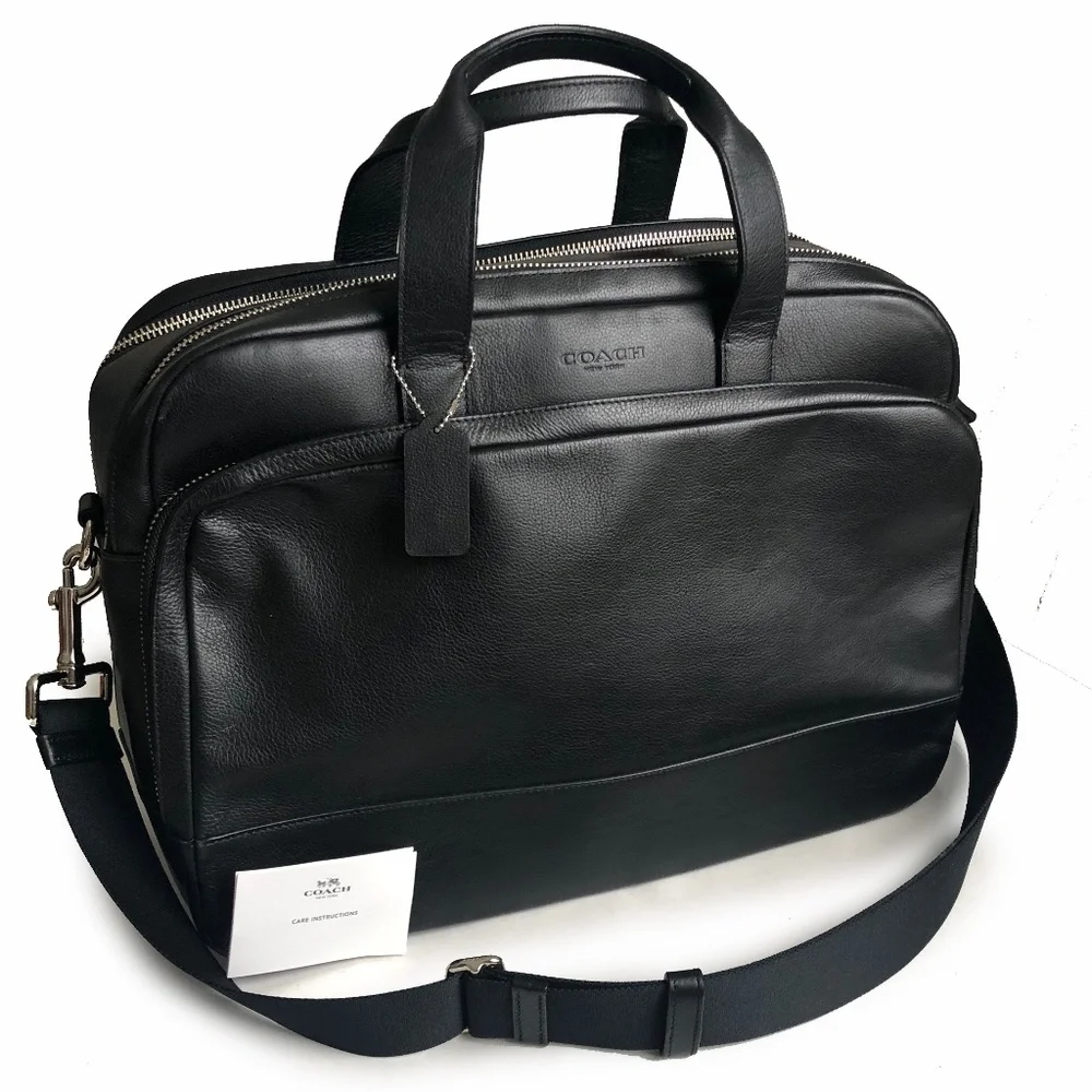 Coach Bag Hamilton Commuter Bag Messenger Brief Black Leather Style #F72224 NWOT